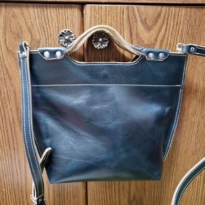 Leather Pasture Carolina Tote navy blue